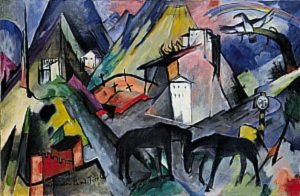 This painting by Franz Marc is one of my favourites and has lots of contrast.